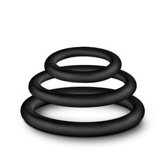 Performance Silicone Cock Ring 3 Pc Set Black for Stamina