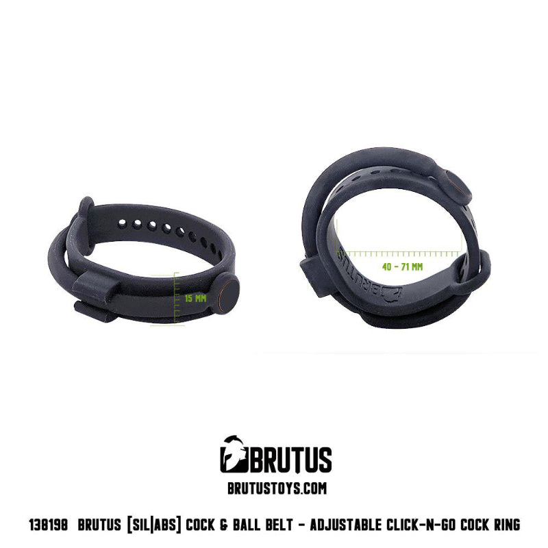 Cock and Ball Belt Click and Go Adjustable 70mm to 41mm by Brutus > Cock Ring > Single