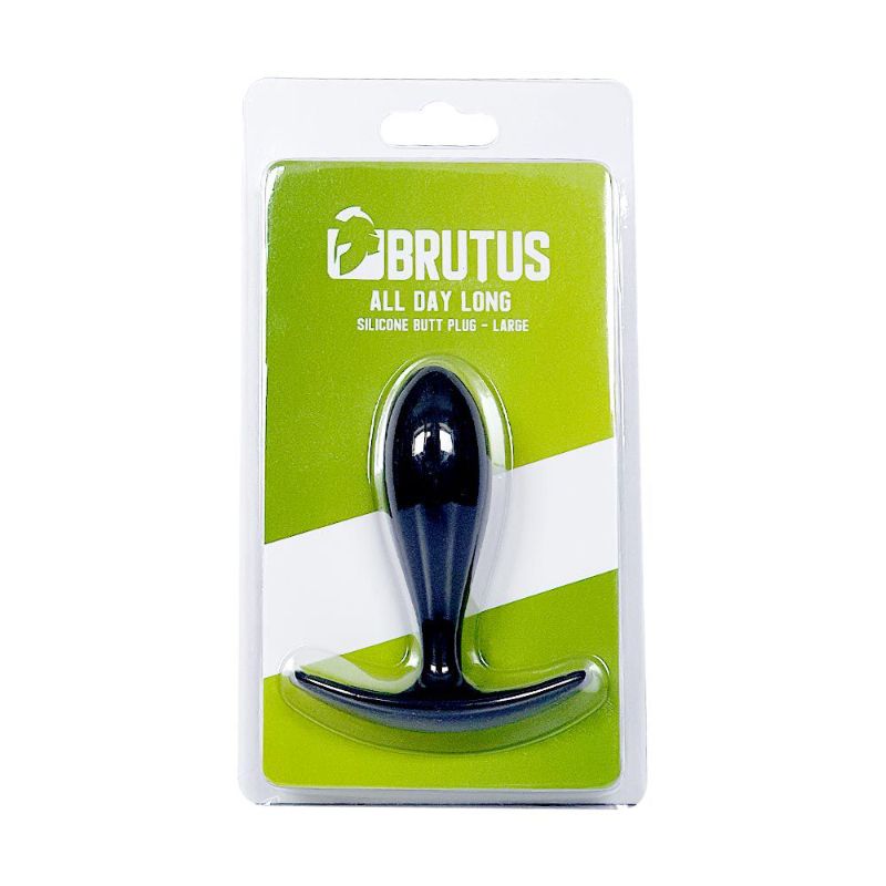 Brutus All Day Long Large – 9.5cm Silicone Butt Plug Black > Anal Range > Butt Plugs