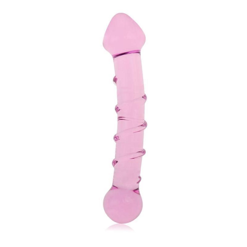 Glass Romance 5 Pink 7in Luxury Glass Dildo 7 Inches Pink DONGS Glass