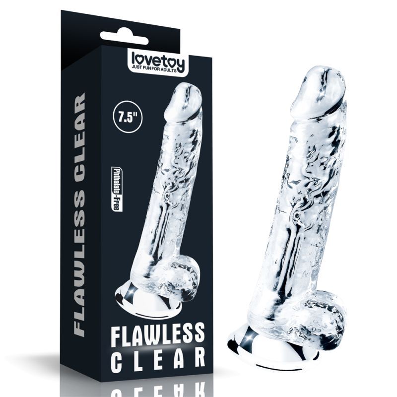 Clear 7.5 Inch Realistic Flexible Skin-Safe Dildo Adult Toy > Dildos > Realistic Dildos