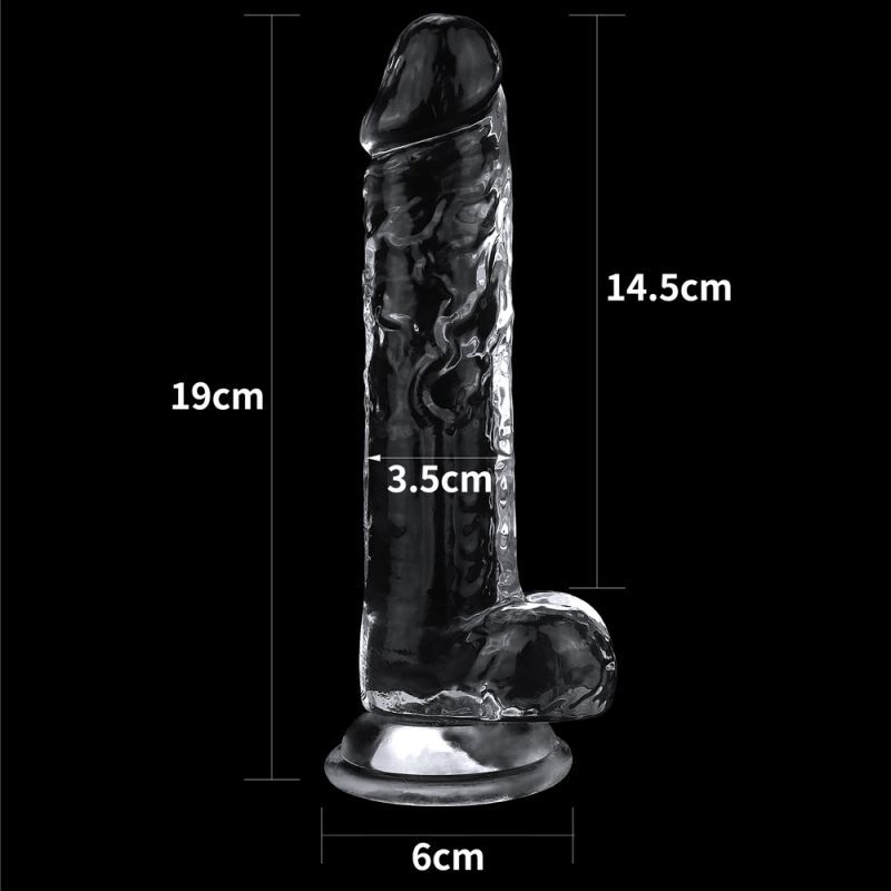 Clear 7.5 Inch Realistic Flexible Skin-Safe Dildo Adult Toy > Dildos > Realistic Dildos