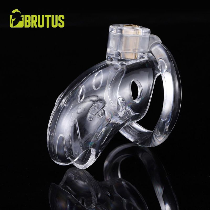 Brutus Shark – Adjustable Polycarbonate Chastity Cage with Ergonomic Rings Clear > Bondage Gear > Male Chastity Main image