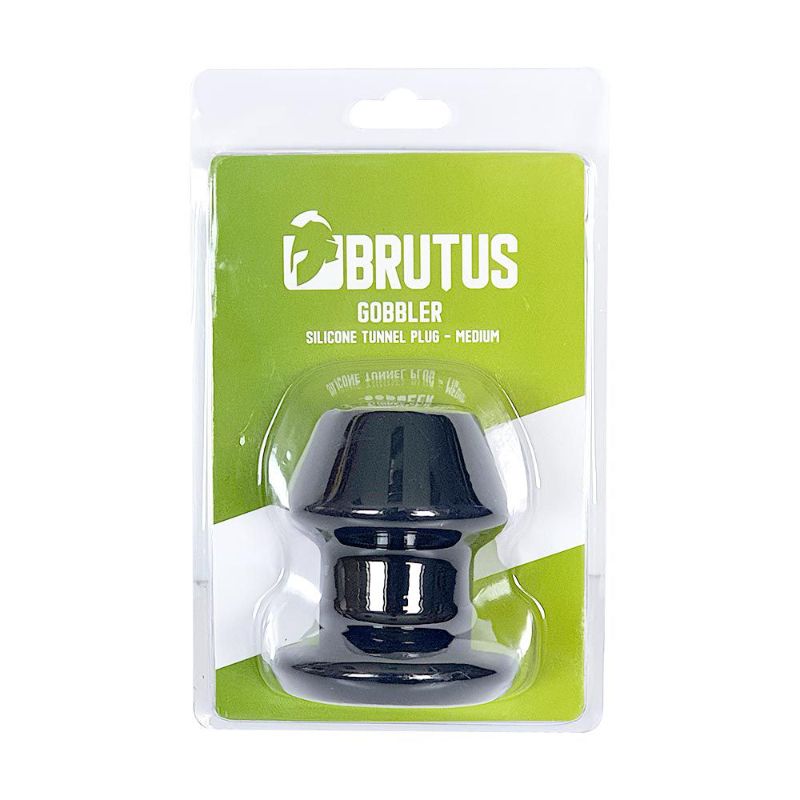 Brutus Gobbler Medium – Silicone Tunnel Butt Plug Black Medium > Anal Range > Tunnel and Stretchers Main image