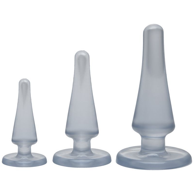Anal Initiation Kit Clear with Three Sizes Classic Anal Plugs Set Clear > Anal Range > Butt Plug Kits