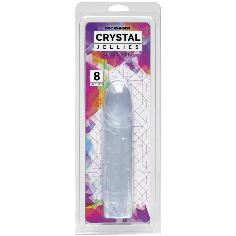 Doc Johnson Crystal Jellies 8 Inch Clear Dong – Soft Flexible Dong 8 Inch Length > Dildos > Realistic Dildos