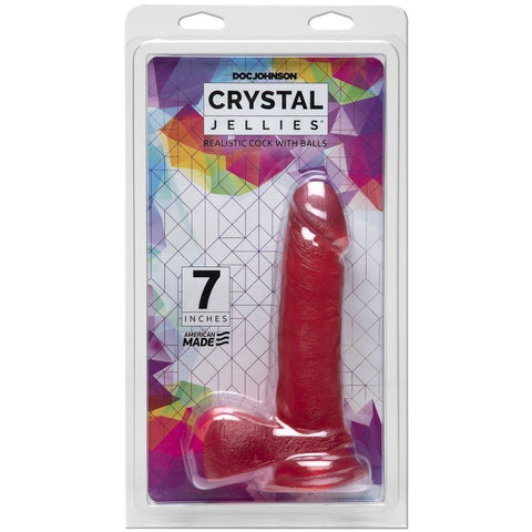 7 In Realistic Cock With Balls Pink For Hands-Free Play > Dildos > Realistic Dildos