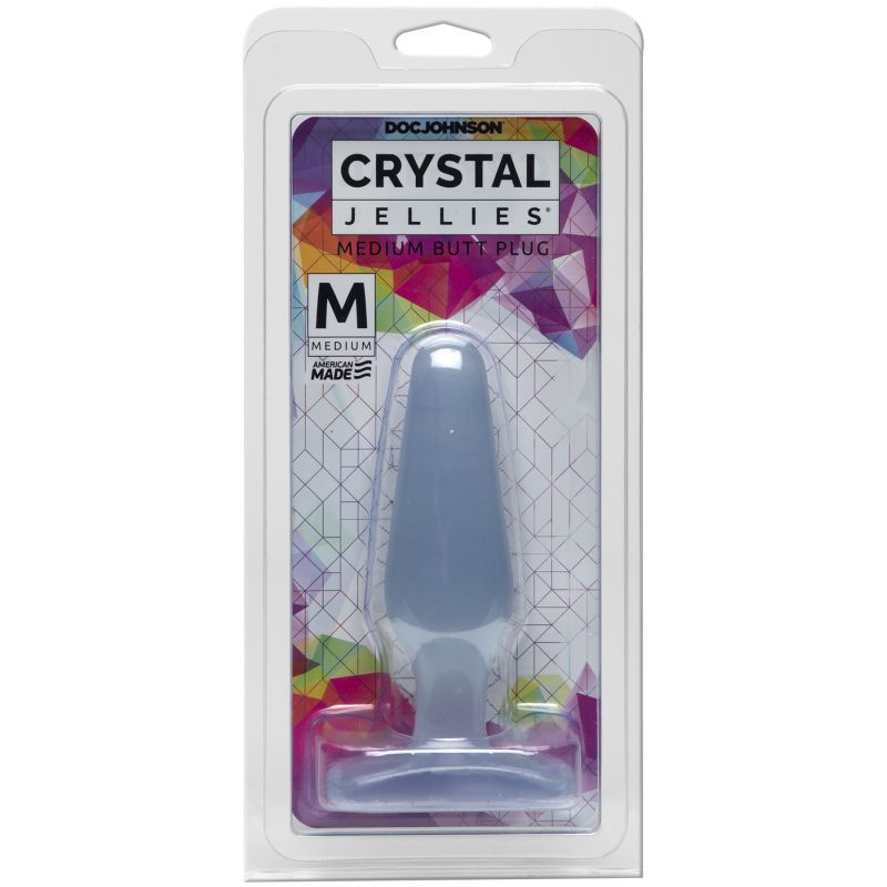 Crystal Jellies Medium Butt Plug Clear 5.5 Inch > Anal Range > Butt Plugs