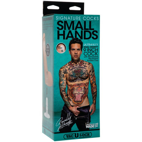 Small Hands Cock w Removable Vac-U-Lock Suction Cup Vanilla 9 Inch Dongs Celebrity