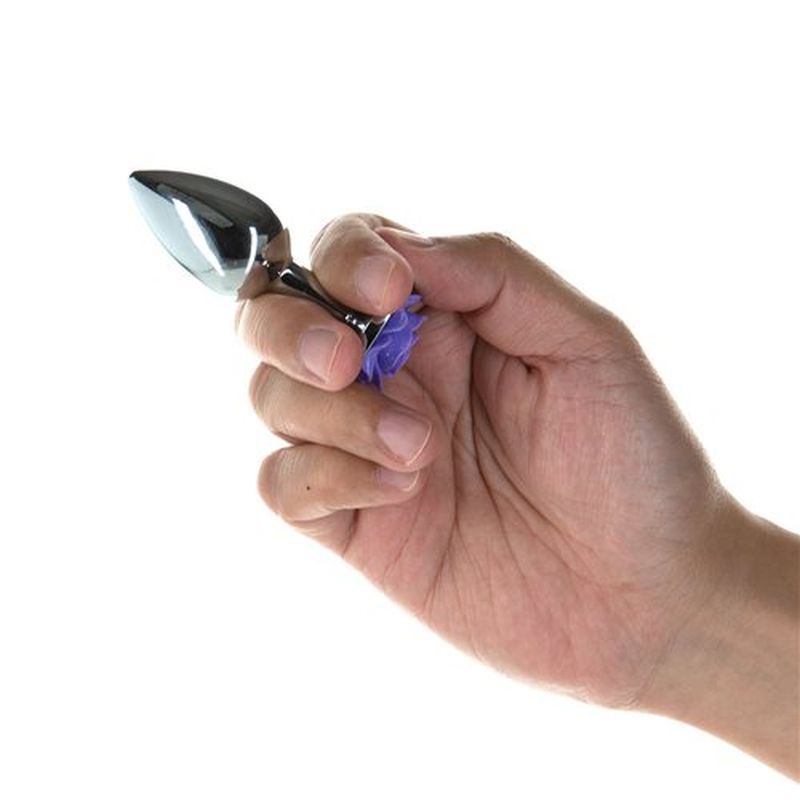 Purple Rose Metal Butt Plug (3.5 inch) > Anal Range > Jewel Butt Plugs