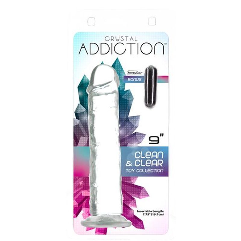 Crystal Dildo Straight 9 Inch Clear Transparent Clear > Dildos > Large Dildos