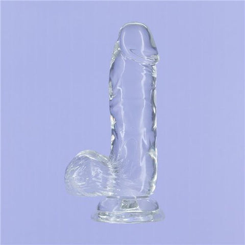 Crystal Dildo with Balls 6 Inch Clear TPE > Dildos > Realistic Dildos