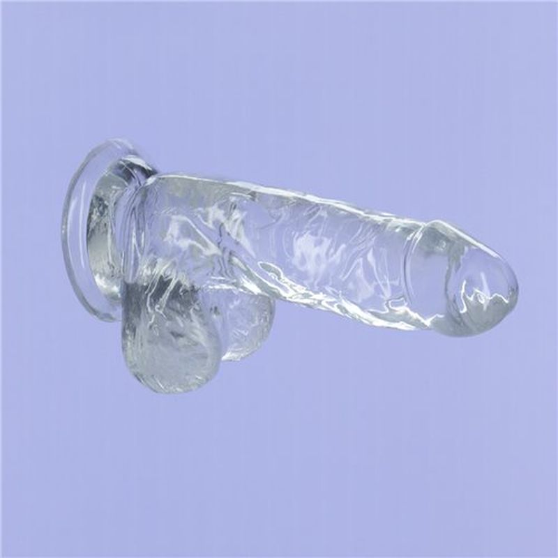 Crystal Dildo with Balls 6 Inch Clear TPE > Dildos > Realistic Dildos