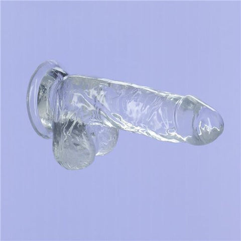 Crystal Dildo with Balls 6 Inch Clear TPE > Dildos > Realistic Dildos