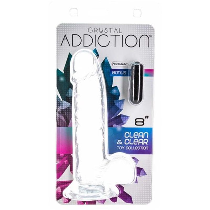 Crystal Dildo with Balls 8 Inch Clear Clear > Dildos > Realistic Dildos
