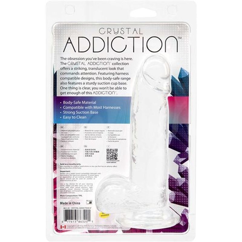 Crystal Dildo with Balls 8 Inch Clear > Dildos > Realistic Dildos