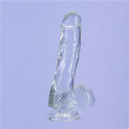 Crystal Dildo with Balls 8 Inch Clear > Dildos > Realistic Dildos
