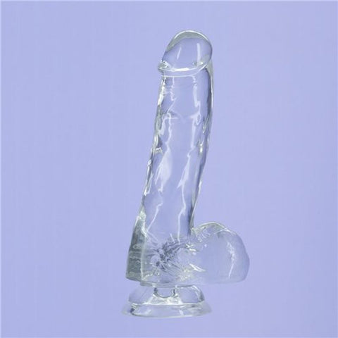Crystal Dildo with Balls 8 Inch Clear > Dildos > Realistic Dildos