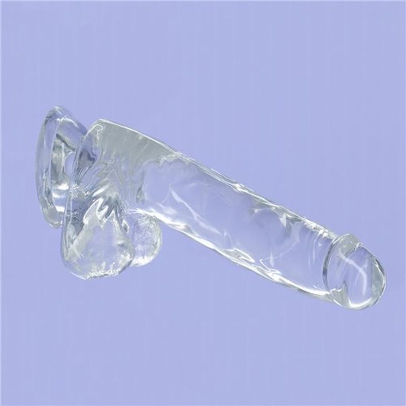 Crystal Dildo with Balls 8 Inch Clear > Dildos > Realistic Dildos