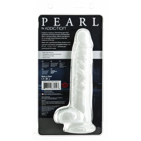 Pearl Dildo 8.5 Inch Pearl White with Suction Cup Base DONGS