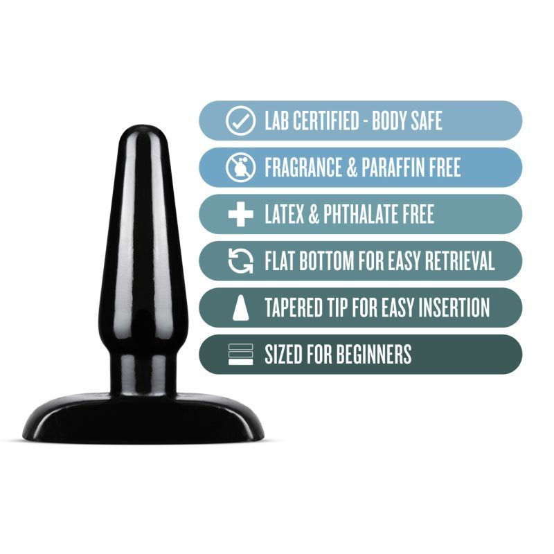 Blush Basic Small Anal Plug Tapered Black for New Sensations > Anal Range > Butt Plugs