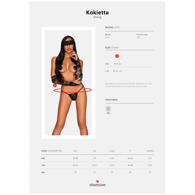 Kokietta Thong Lingerie with Floral Pattern and Butterfly Design > Clothes > Panties