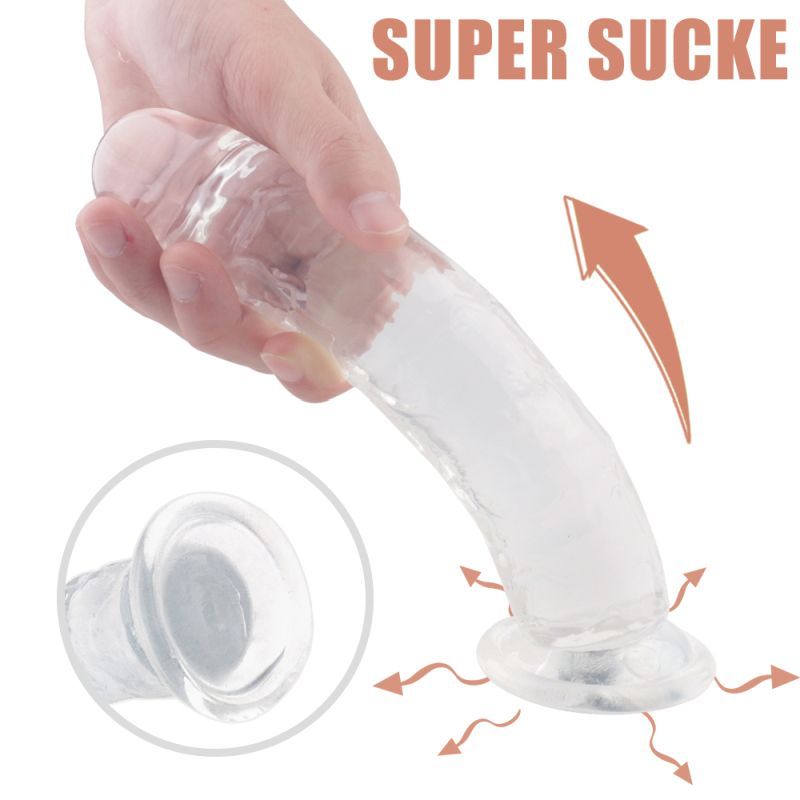Lester 7.5" Dong Clear with Suction Base > Dildos > Realistic Dildos
