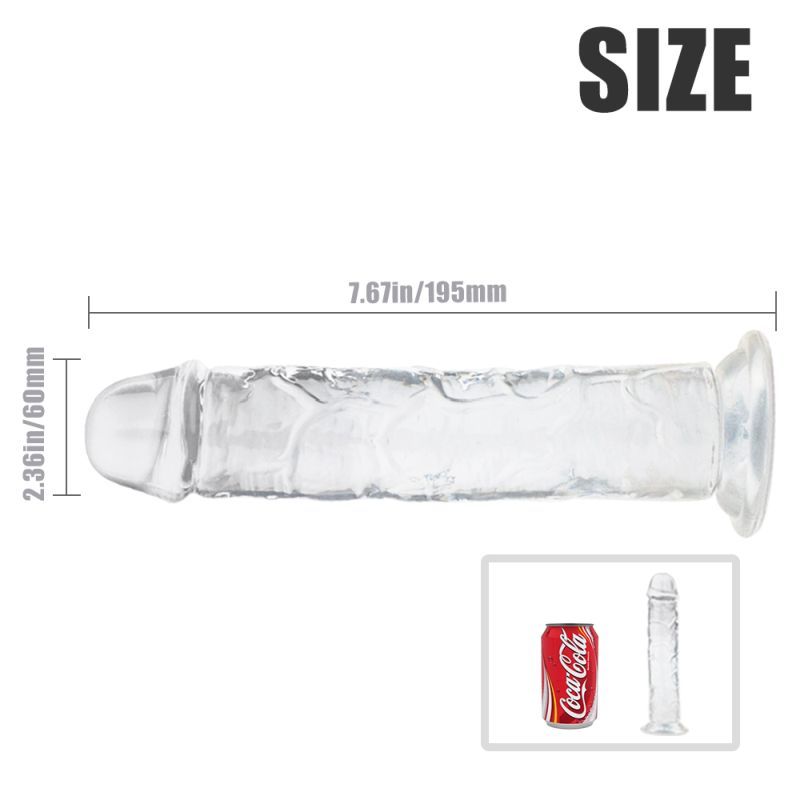 Lester 7.5" Dong Clear with Suction Base > Dildos > Realistic Dildos
