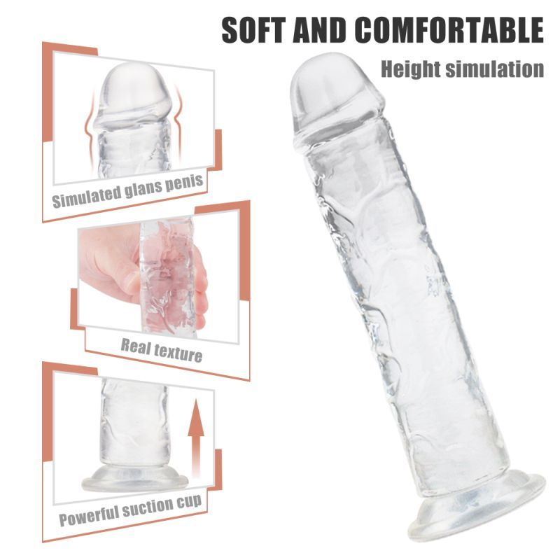 Lester 7.5" Dong Clear with Suction Base > Dildos > Realistic Dildos
