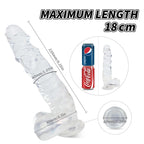 Kennard Dong w Balls Clear L 25cm Long with Suction Base > Dildos > Realistic Dildos