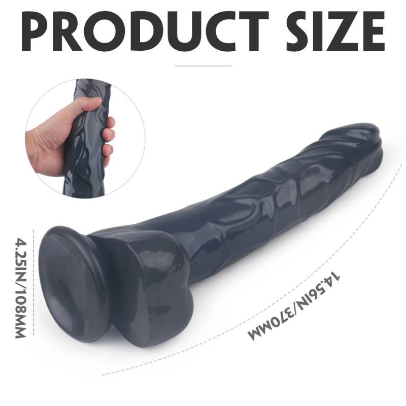 King Kong Dong with Balls (Black) 37cm Length 11cm Diameter – Realistic Texture Dildo Secondary image