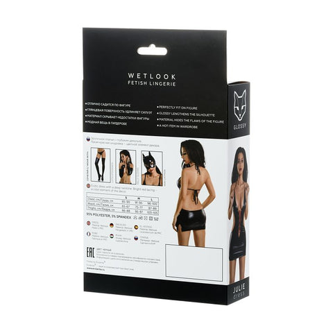 Glossy Dress Wetlook with Red Laces Julie (S to L) – Erotic Clothing Womens Latex