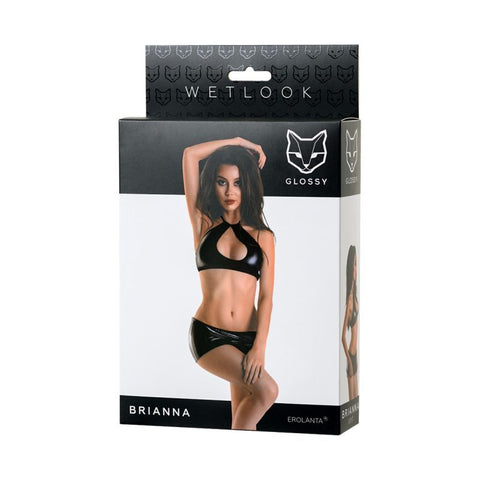 Glossy Brianna Wetlook Set – Sexy Top and Mini Skirt Lingerie > Clothes > Lingerie Sets
