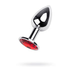 Silver Metal Anal Plug with Red Ruby Gem Small Silver > Anal Range > Jewel Butt Plugs