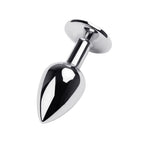 Silver Metal Anal Plug with Red Ruby Gem Small > Anal Range > Jewel Butt Plugs