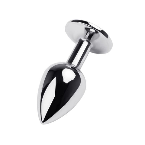 Silver Metal Anal Plug with Red Ruby Gem Small > Anal Range > Jewel Butt Plugs