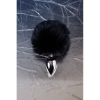 Silver Metal Anal Plug Small (Black Faux Fur) – Small Butt Plug > Anal Range > Tail Butt Plugs