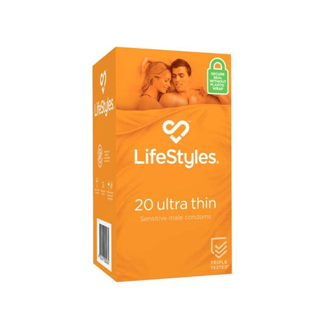 Lifestyles Ultra Thin Condoms 20 Pack for Enhanced Sensitivity and Safety Default Title Condoms