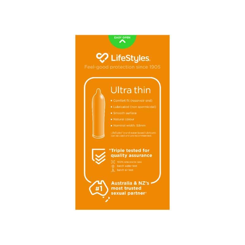 LifeStyles Ultra Thin – Micro-Thin Lubricated Condoms 53mm 20 Pack > Essentials > Condoms