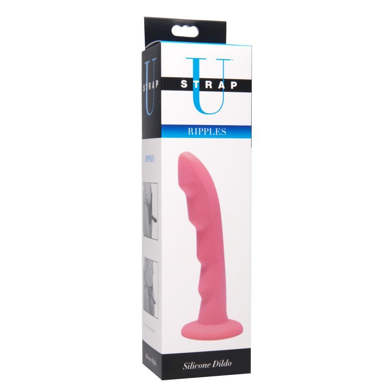 Ripples Silicone Dildo 4.95 Inch Matte Finish Curved Shaft Flared Base Harness Compatible > Dildos > Strap On Dildos