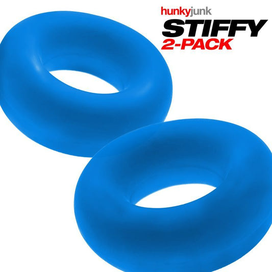 Stiffy 2 Pc Bulge Cockrings by HunkyJunk Teal Ice