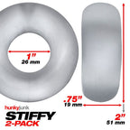 Stiffy 2 Piece Bulge Cockrings by HunkyJunk Ice Clear > Cock Ring > Sets