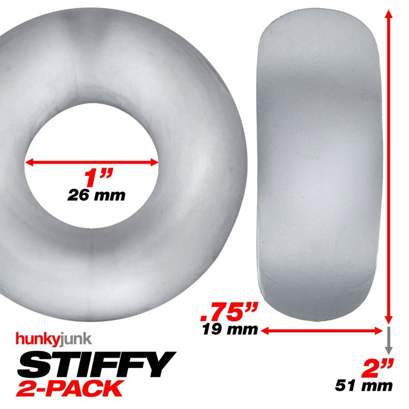 Stiffy 2 Piece Bulge Cockrings by HunkyJunk Ice Clear > Cock Ring > Sets