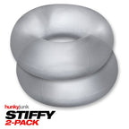 Stiffy 2 Piece Bulge Cockrings by HunkyJunk Ice Clear > Cock Ring > Sets