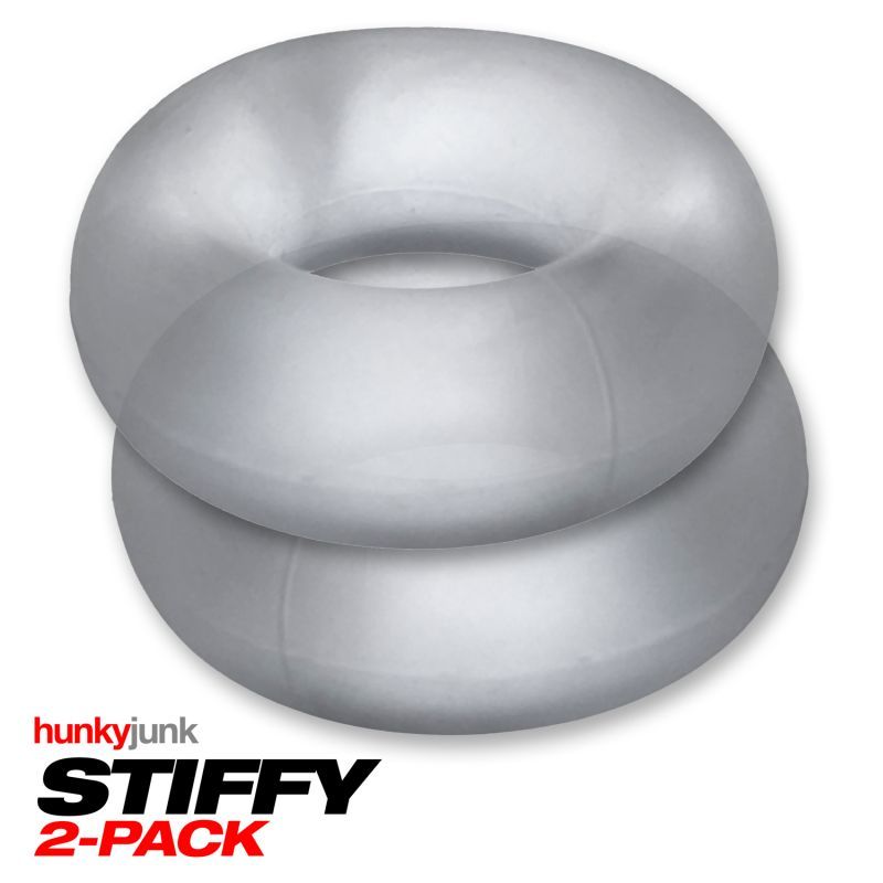 Stiffy 2 Piece Bulge Cockrings by HunkyJunk Ice Clear > Cock Ring > Sets