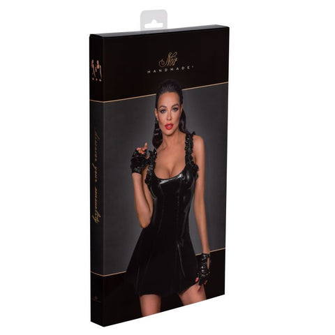 Short PVC Dress with Frilled Shoulder Straps for Night Out > Clothes > Dresses and Chemises