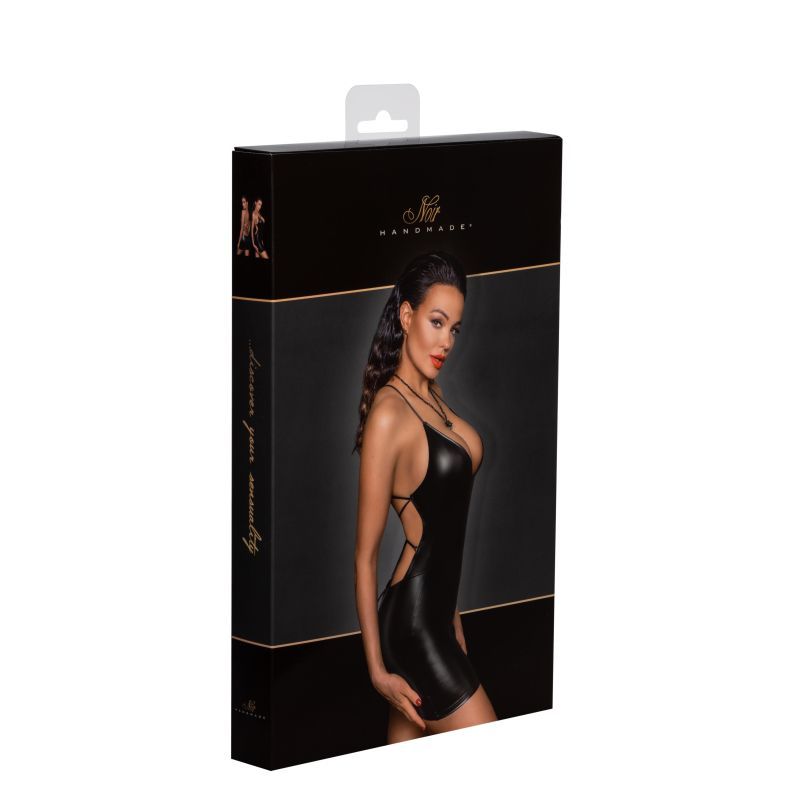 Power Wetlook Mini Dress With Lace Up Back > Clothes > Dresses and Chemises