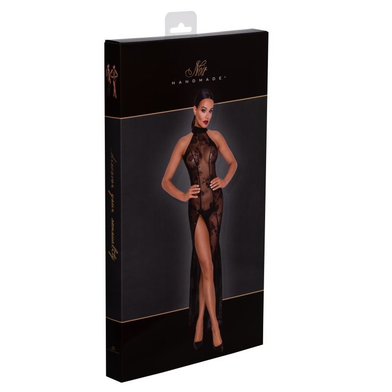 Long Tulle Dress with Intricate Flock Embroidery for Seductive Elegance > Clothes > Dresses and Chemises