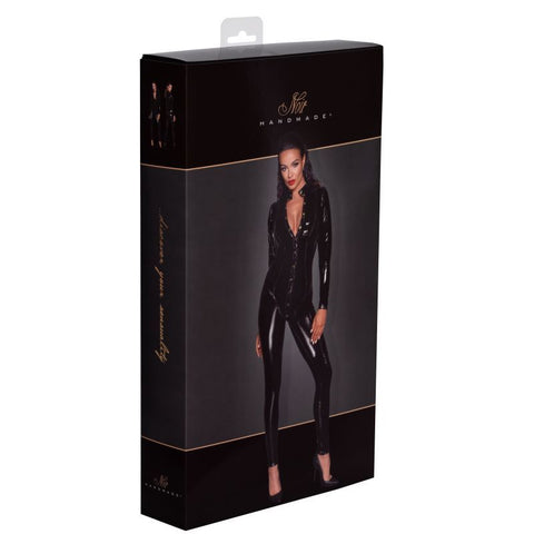 Long Button-Up PVC Overall Lingerie With Curved Seam Design Womens Latex