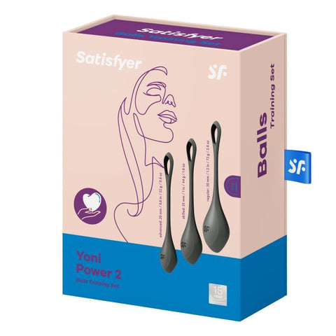 Satisfyer Yoni Power Balls 2 Black 3 Pc Set - Silicone KEGEL TOYS